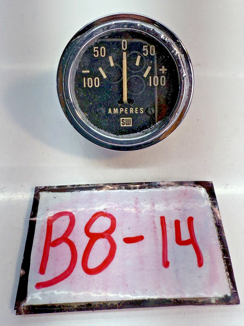 Vintage Stewart Warner Amperes Gauge W/ Bracket 1920-1945 Rat Rods B8-14
