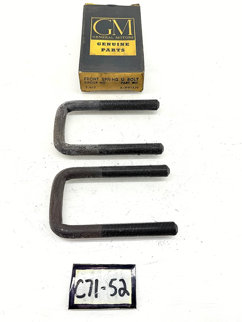 NOS GM 1929 - 1955 Chevrolet Passenger /Truck Front Axle U-bolts Rear 601231 C71