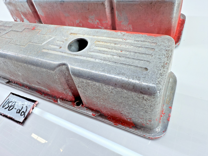 Billet Spec Valve Covers Tall Aluminum Polished Bowtie Chevy SB Pair U5B-22