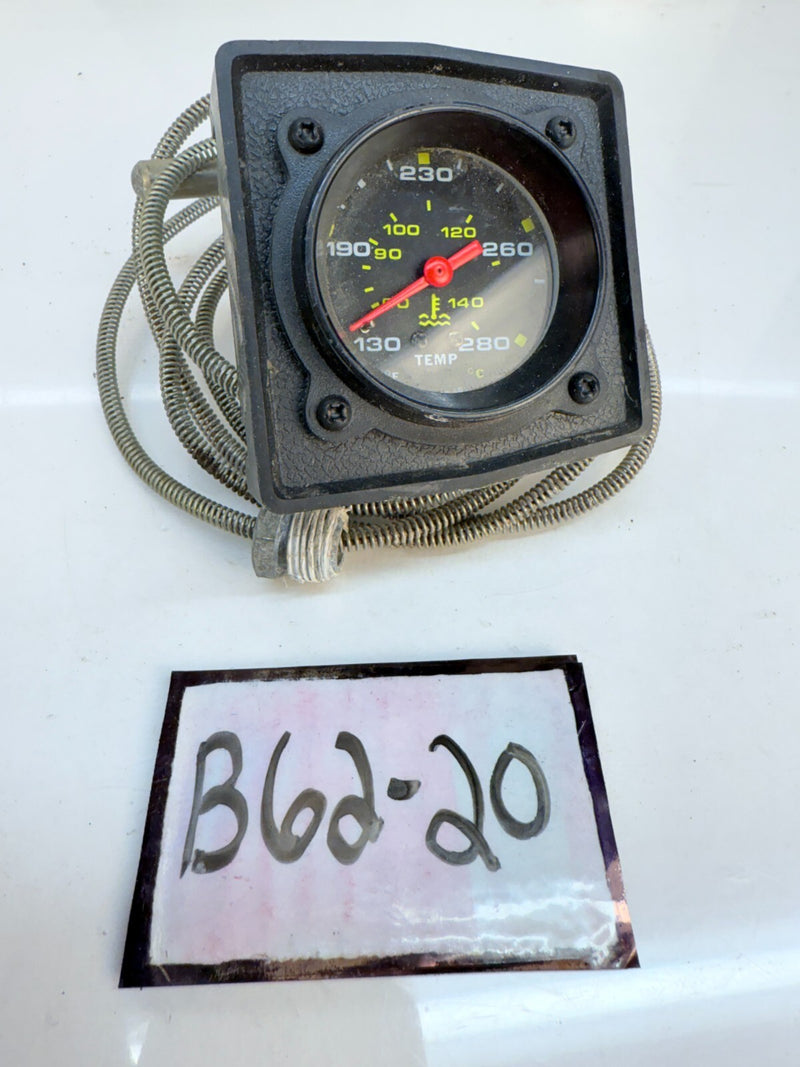 Equus 6042 Aviation Style Water Temperature Gauge 2" Black Electric B62-20