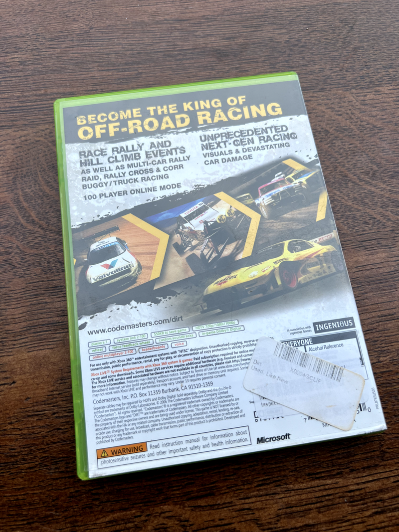 Dirt for Xbox 360 Nice Condition HB1