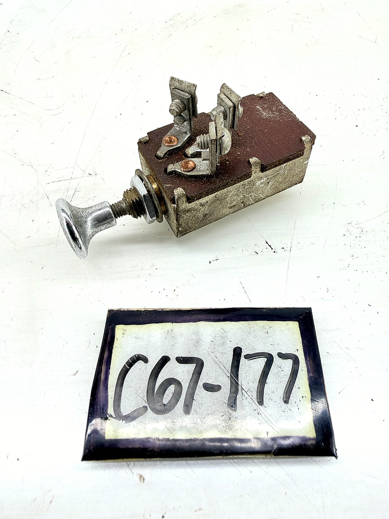 Vintage Push-Pull Switch Chrome Knob 1930s 1940s Ford C67-177