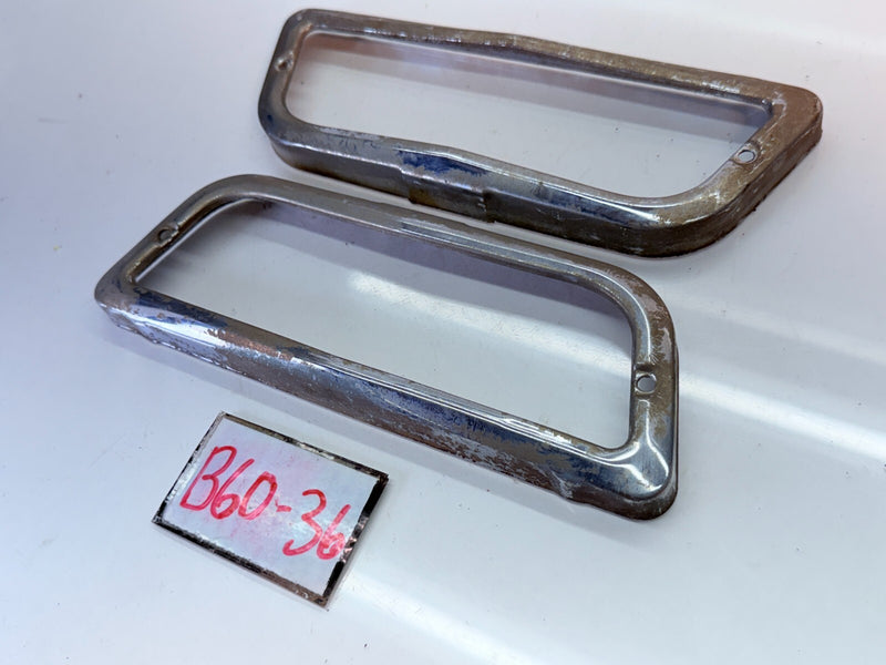 OEM 1960 Chevrolet Impala Parking Light Lamp Chrome Bezel Set 1853-39 60 B60-36