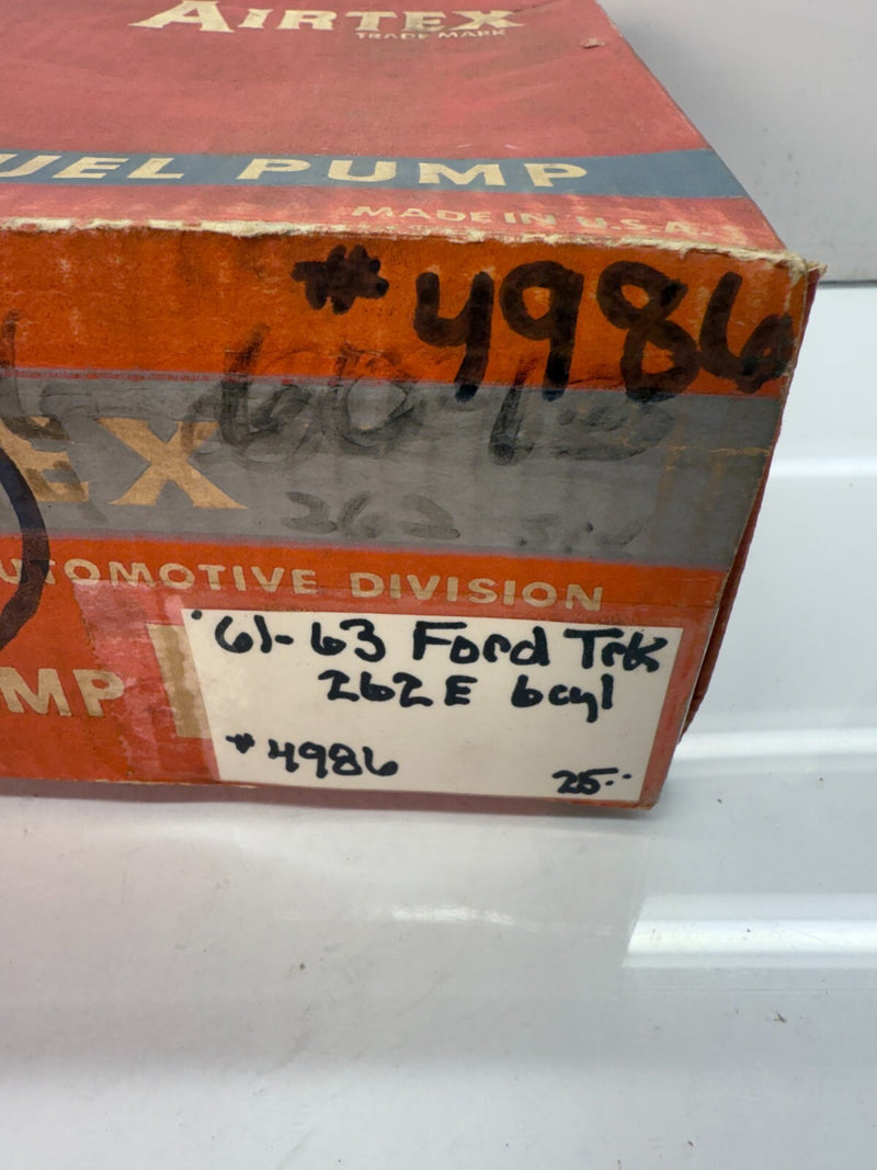 NORS 1961 - 1963 Ford Truck 6 Rebuilt Airtex Fuel Pump 4986 61 62 63 F-55