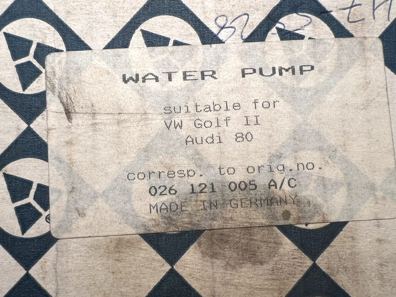 NOS OEM Audi/VW Passat Golf Scirocco Water Pump 026121005A 026121005C C3-10