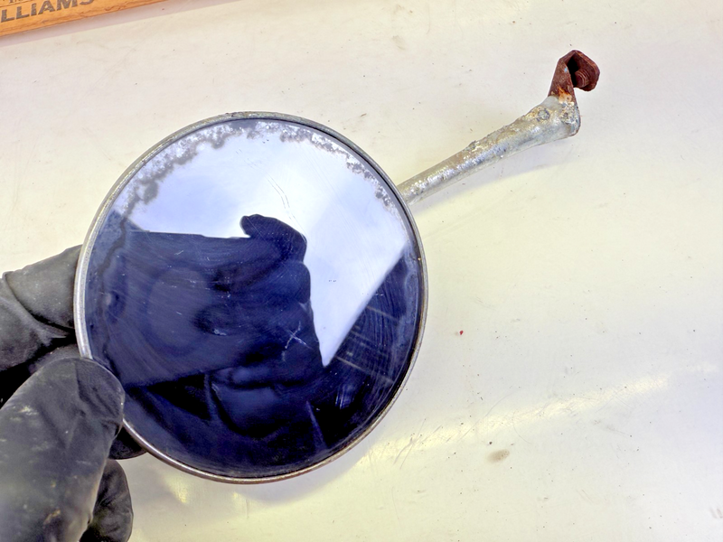 Vintage 4" Clamp On Door RAT ROD ROUND Mirror **GREAT PATINA** C27-21