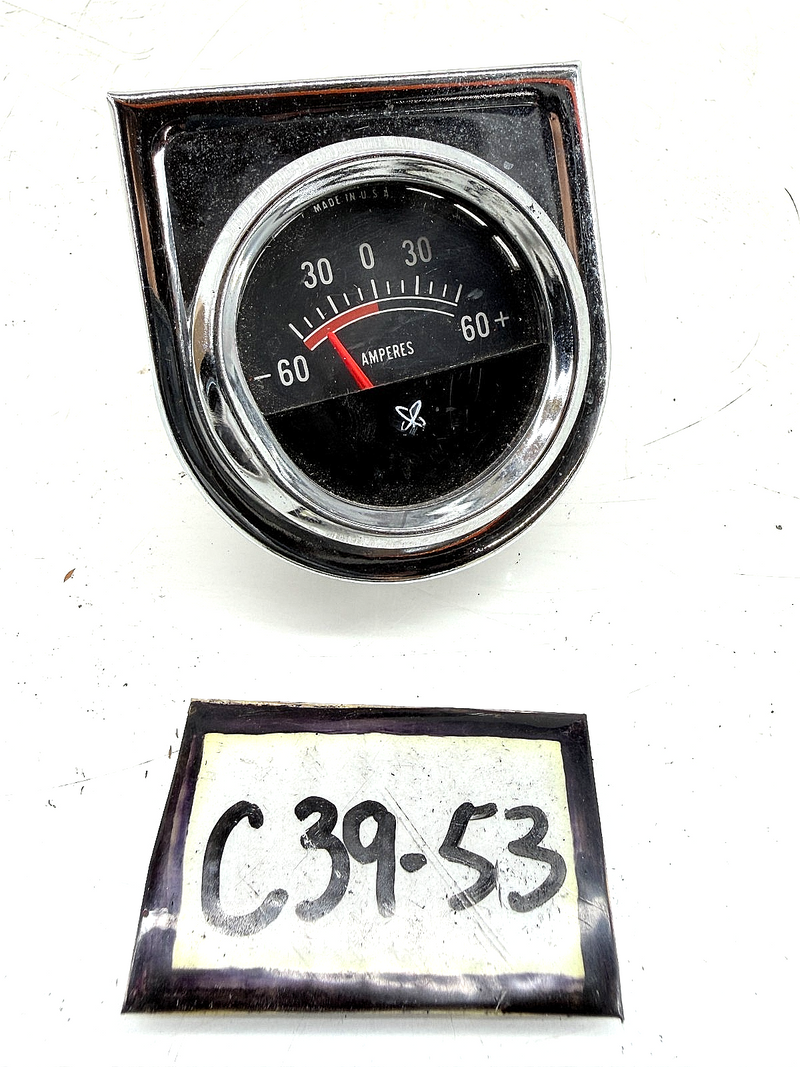 Vintage 1950s Hot Rod Gasser Stewart Warner Ammeter 60 Amp Teardrop Pod C39-53