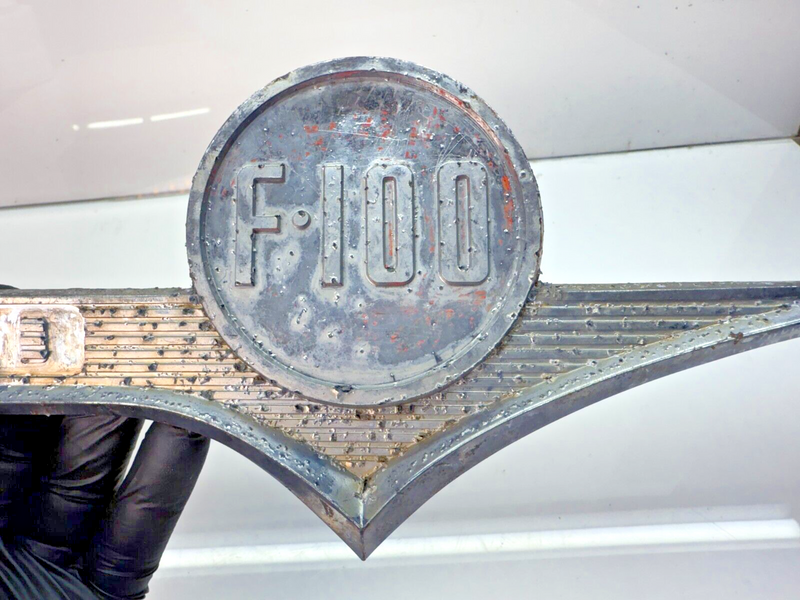 Vintage OEM 1955 1956 Ford F-100 Hood Side Emblem 16720 F100 Truck 55 56 B53-32