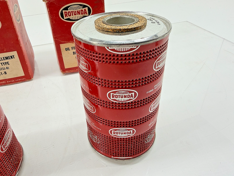 (4) NOS LOT 1958 - 1961 Ford Oil Filter Rotunda 000-6731-A / 000-6731-D