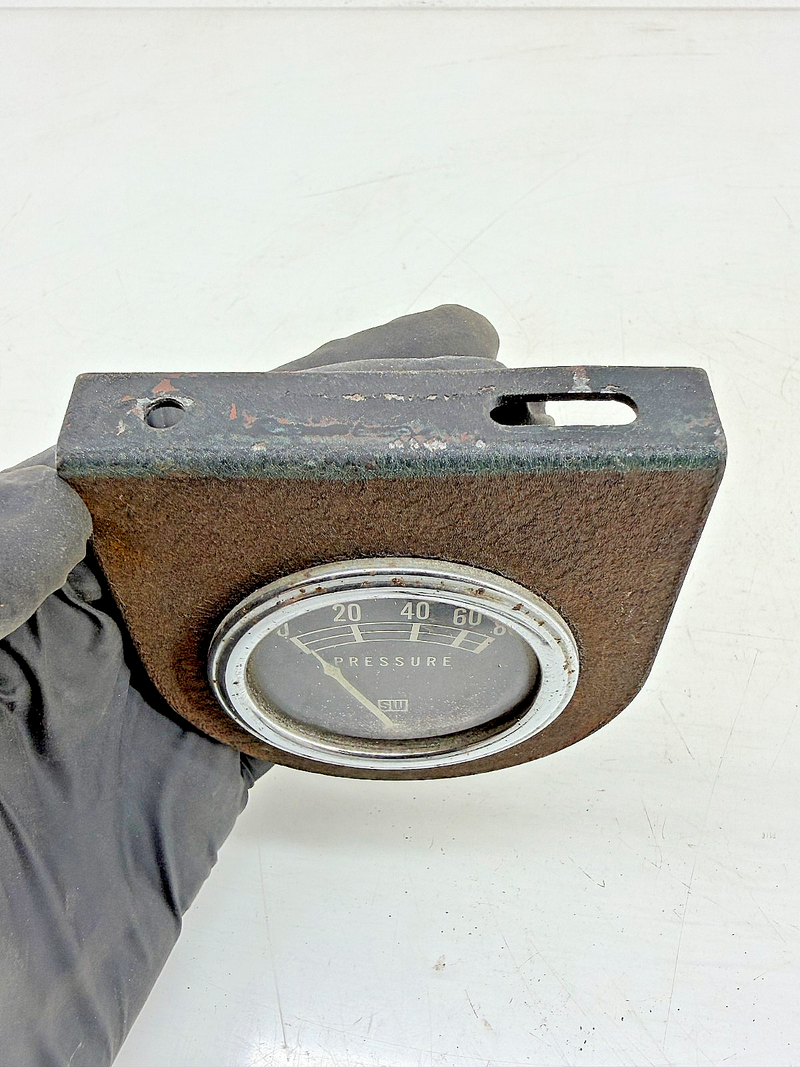 Vintage 1950s Gasser Stewart Warner Pressure Gauge 80 PSI Teardrop Pod C39-50