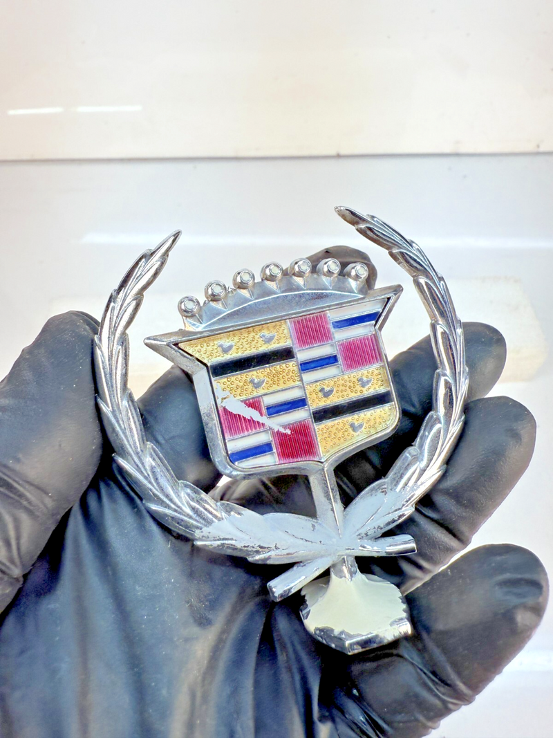 Vintage Cadillac Shield Emblem OEM 1960s 1970s 1980s Hood Ornament B32-282