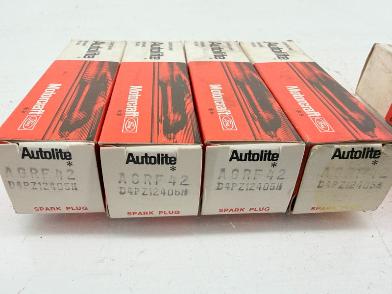 (7) NOS Genuine Ford Autolite Sparkplugs AGRF42 D4PZ-12405-A C66-46
