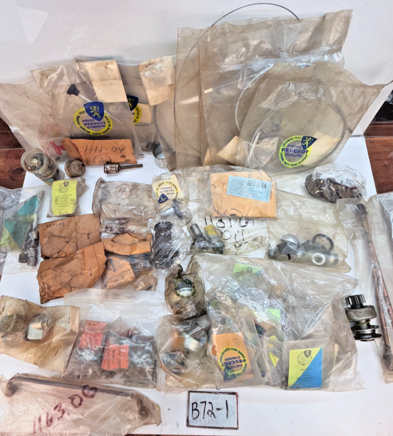 VINTAGE *NOS* PEUGEOT HUGE MISC. PARTS LOT  / COLLECTION  -SEE PARTS LIST- B72-1