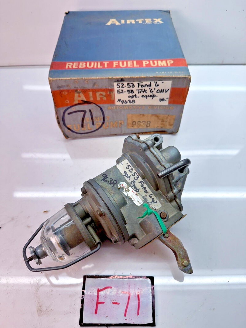 NORS 1952 1953 FORD 6 CYLINDER DUAL ACTION FUEL PUMP AC 9638 52 53 F-71
