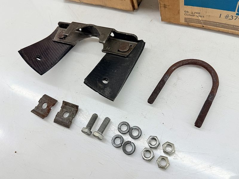 NOS 1958 - 1964 Chevrolet Muffler Rear Clamp and Bracket 3795782 C72-8
