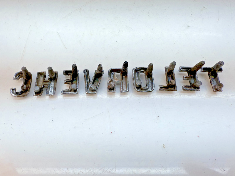 OEM 1960 1961 Chevy Impala Bel Air Chrome HOOD LETTERS "CHEVROLET" 60 61 E5-71