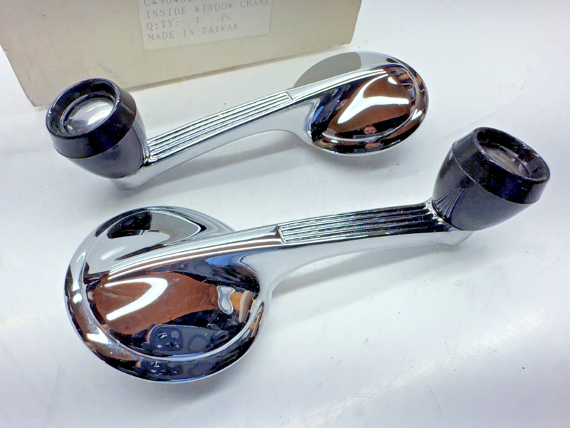 1956 1957 Bel Air Impala Biscayne Window Crank Handle Kit 2pc Black Knob B80-3