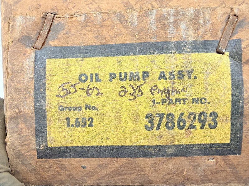 NOS 1954 - 1962 Chevrolet 235 261 L6 Engine Oil Pump Assembly GM 3786293 B66-65