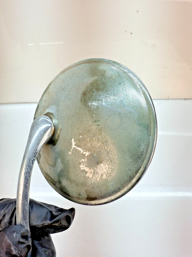 Vintage Clamp On Door RAT ROD ROUND Mirror B65-38