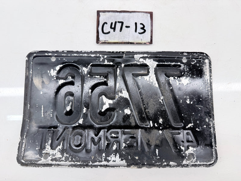 Original Paint 1947 VT 7756 Vermont License Plate Garage Sign C47-13