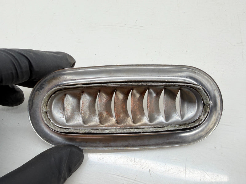 Vintage Chrome Oval AC Air Conditioning Interior Dash Hood Vent Louvers Rat Rod