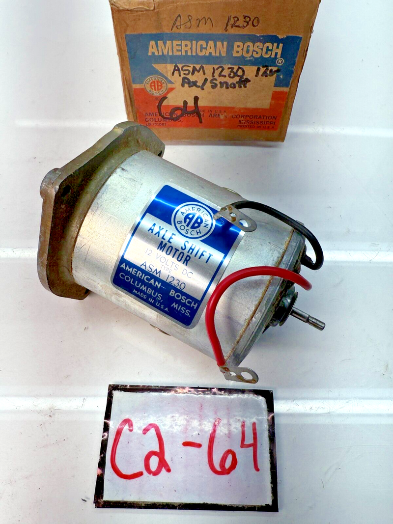 NOS AMERICAN BOSCH AXLE SHIFT MOTOR ASM 1230  12 VOLT C2-64