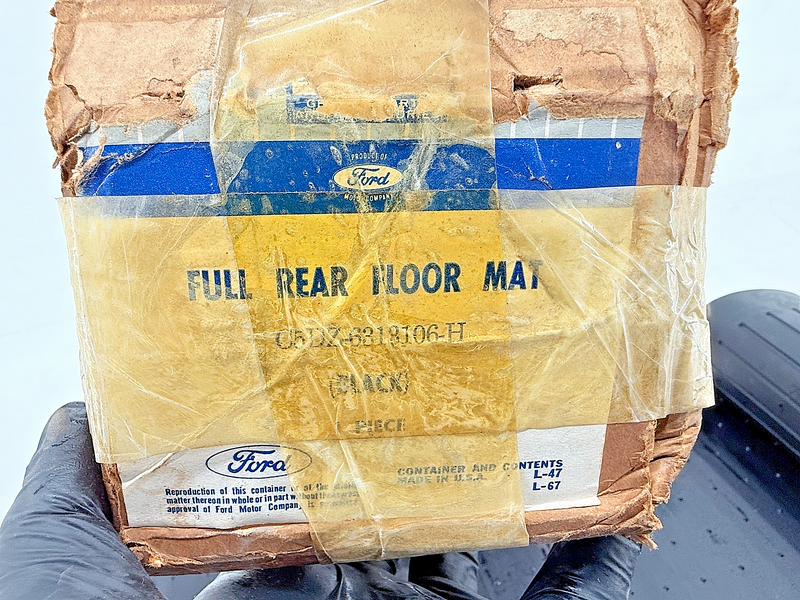 NOS 1965 FORD GALAXIE FALCON FAIRLANE 1-PIECE FULL REAR FLOOR MAT C5AZ-6313106-H