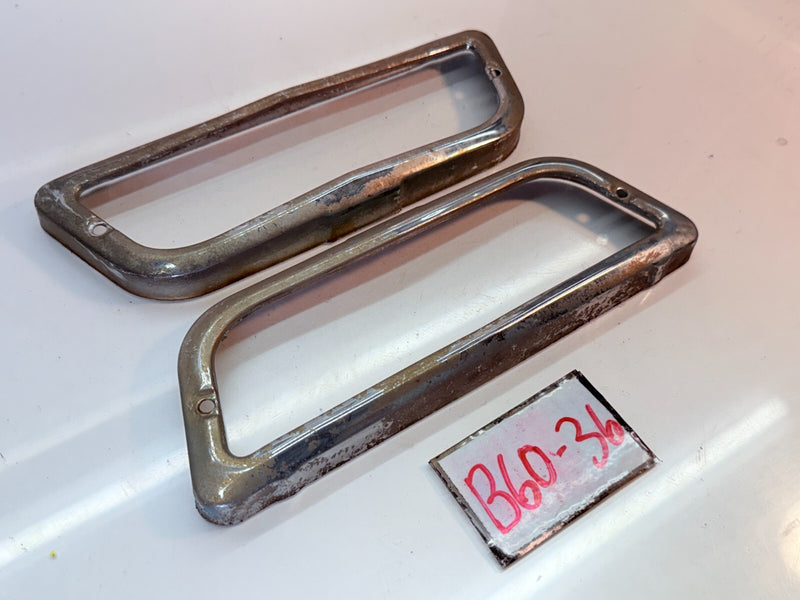 OEM 1960 Chevrolet Impala Parking Light Lamp Chrome Bezel Set 1853-39 60 B60-36