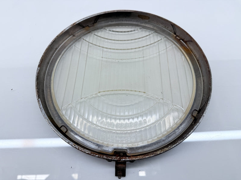Vintage OEM CM Hall Lamp Co Depress Beam Auto Headlamp & Trim Ring Bezel C33-4
