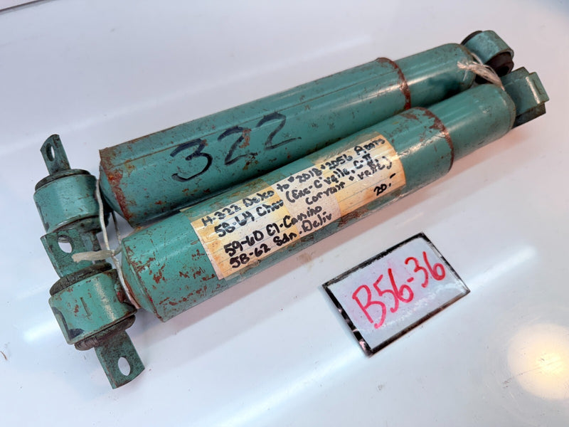 NOS Delco GM 1958 - 1964 Chevy El Camino Superide Rear Shocks Pair H-322 B56-36
