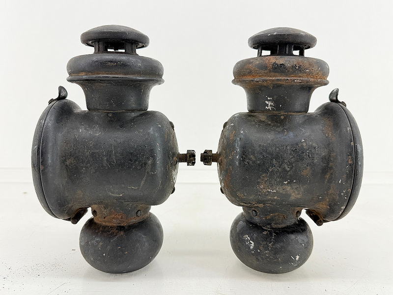 PAIR Authentic Early 20th Century Ford Model T Kerosene Side (Cowl) Lamps C63-17