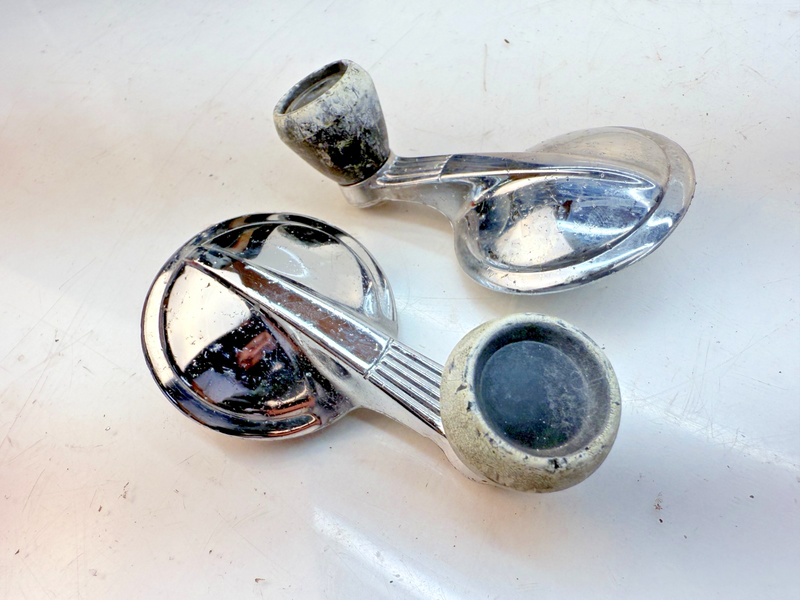 OEM 1958-1964 Impala Belair Chrome Vent Window Crank Handle PAIR 59 61 62 B79-33