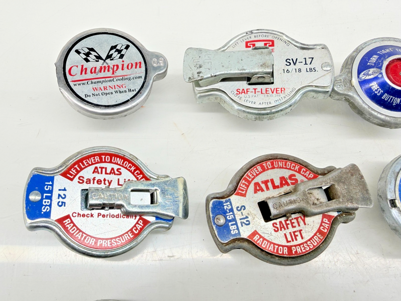 (12) Vintage LOT of 1960's FORD Radiator Caps Chevy Dodge Camaro Mustang C58-31