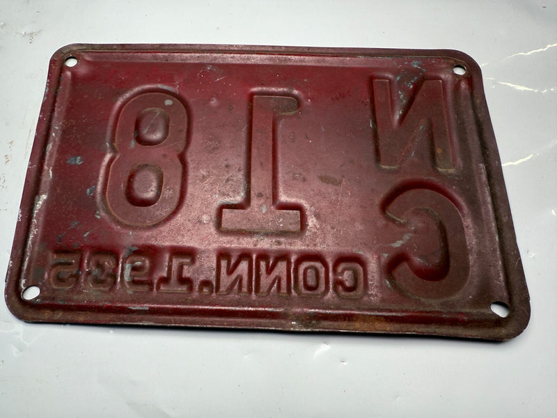 Original 1935 Connecticut License Plate NC 18 YOM DMV Ford Chevy Dodge