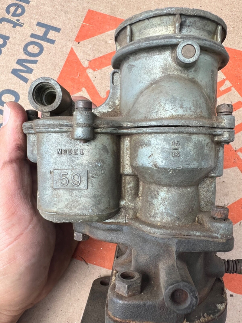 Used Factory Ford Flathead Carburetor Model 59 with 94 15/16 Stamp Free Linkage