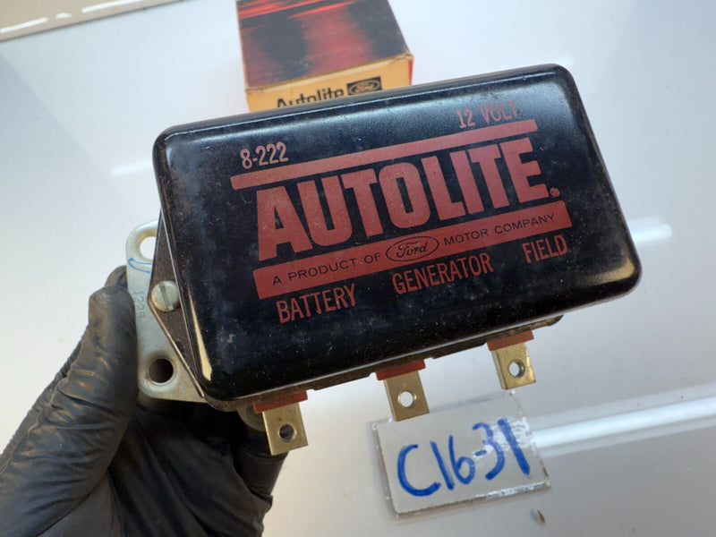 NOS Autolite 8-222 VOLTAGE REGULATOR 12 VOLT Motorcraft 1955 Chevy c16-31