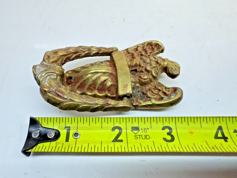 VINTAGE ANTIQUE 1900's BRASS VICTORIAN Eagle SALVAGED DOOR KNOCKER 3" B68-24