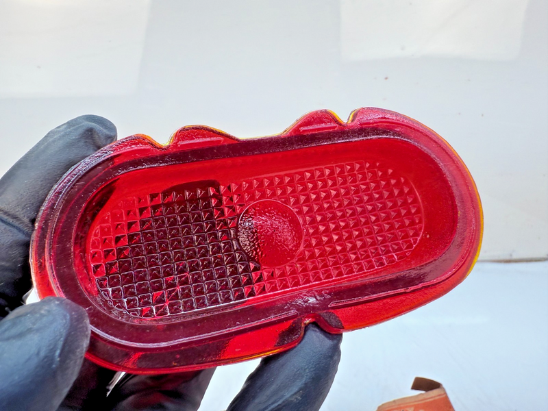 NOS 1942 - 1948 FORD PAIR TAIL LIGHT LAMP LENS T-313 21A-13450 RED GLASS B80-27