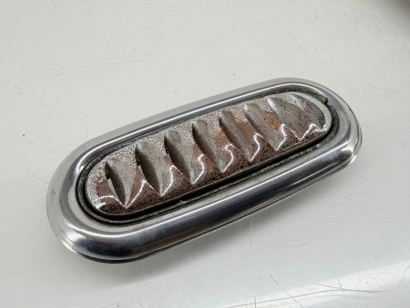 Vintage Chrome Oval AC Air Conditioning Interior Dash Hood Vent Louvers Rat Rod