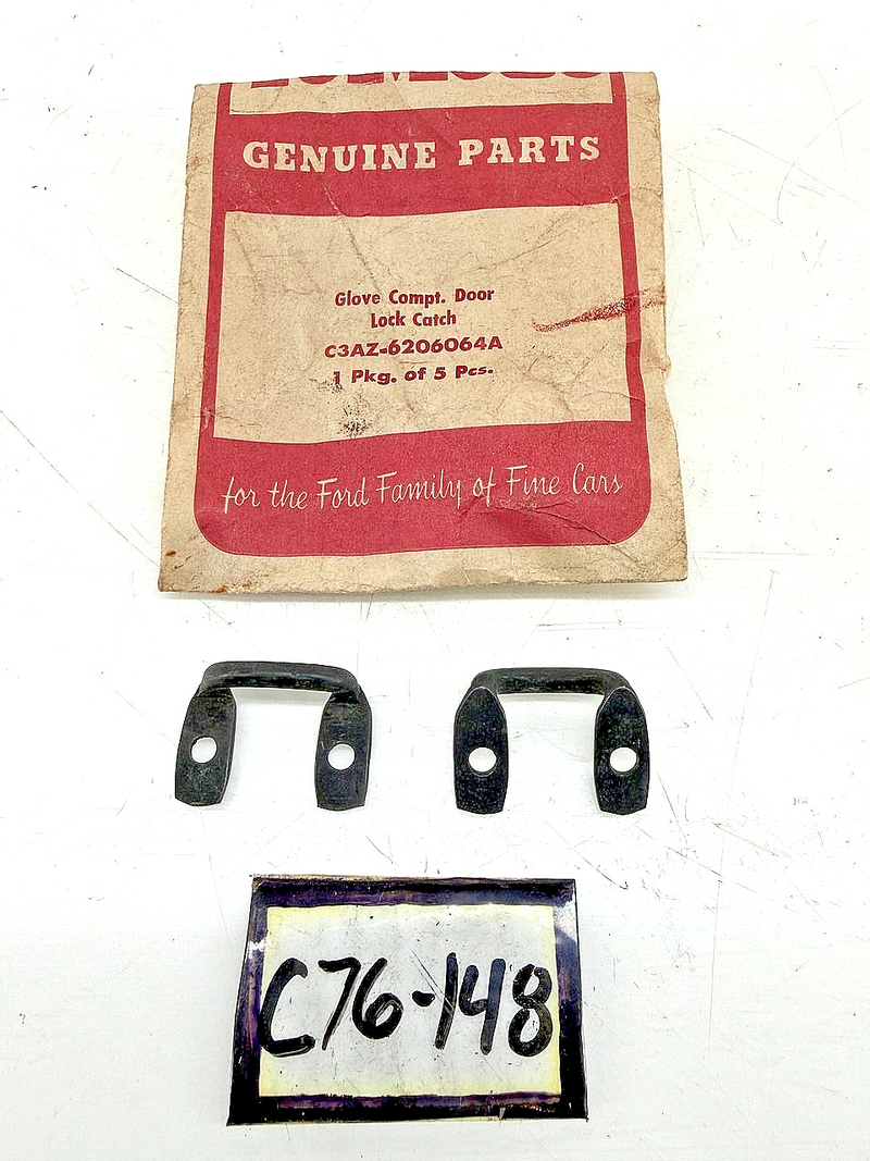 NOS 63 64 Ford Lincoln Mercury Glove Box Door Latch Striker C3AZ6206064A C76-148