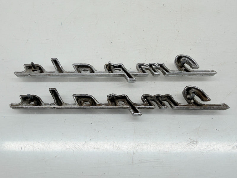 OEM 1960 Chevy Impala Pair Quarter Panel Script Name Plate Emblem E9-49