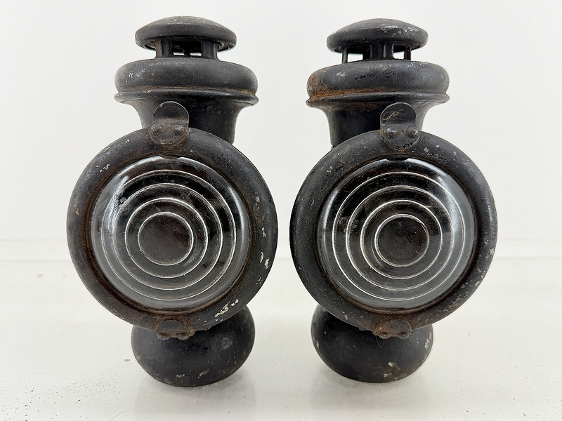 PAIR Authentic Early 20th Century Ford Model T Kerosene Side (Cowl) Lamps C63-17