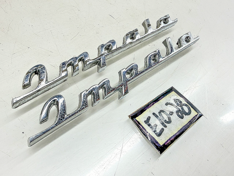 OEM 1960 Chevy Impala Pair Quarter Panel Script Name Plate Emblem 60 E10-28