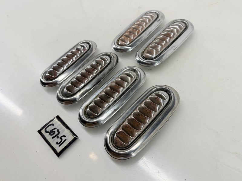 Vintage Chrome Oval AC Air Conditioning Interior Dash Hood Vent Louvers Rat Rod