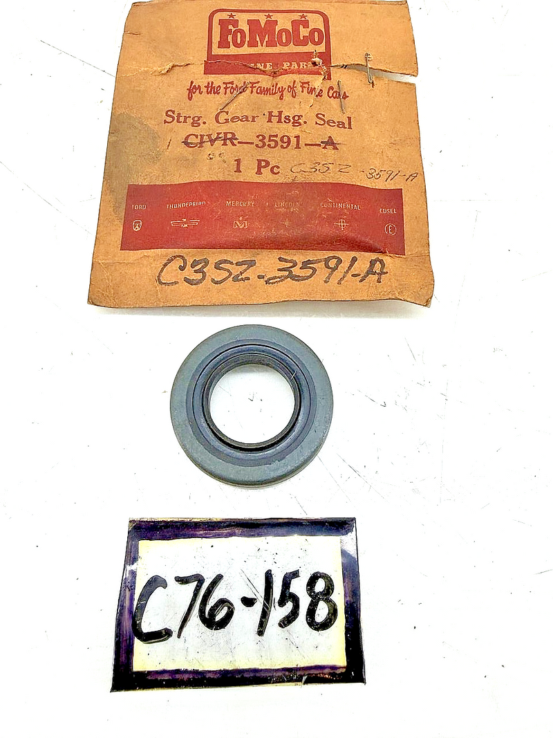 NOS 1961 - 1963 FORD THUNDERBIRD STEERING GEAR SEAL C3SZ-3591-A C76-158