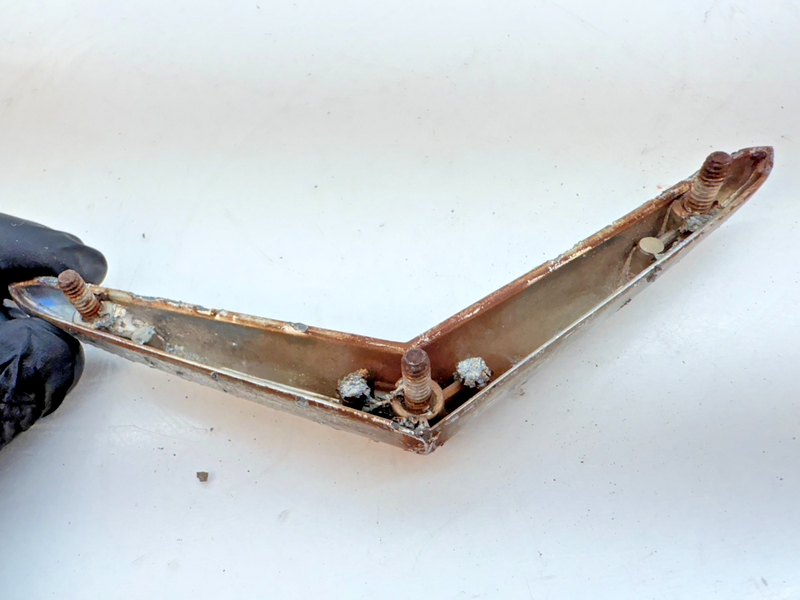 VINTAGE OEM 1956 DESOTO V FUEL DOOR EMBLEM 1621560 FIREFLITE FIREDOME E6-120