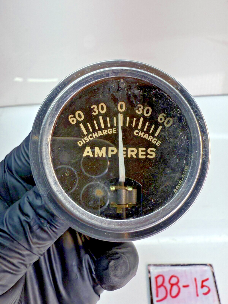 VINTAGE 60-0-60 AMP GAUGE  2" 4015-5-18 Made in USA B8-15