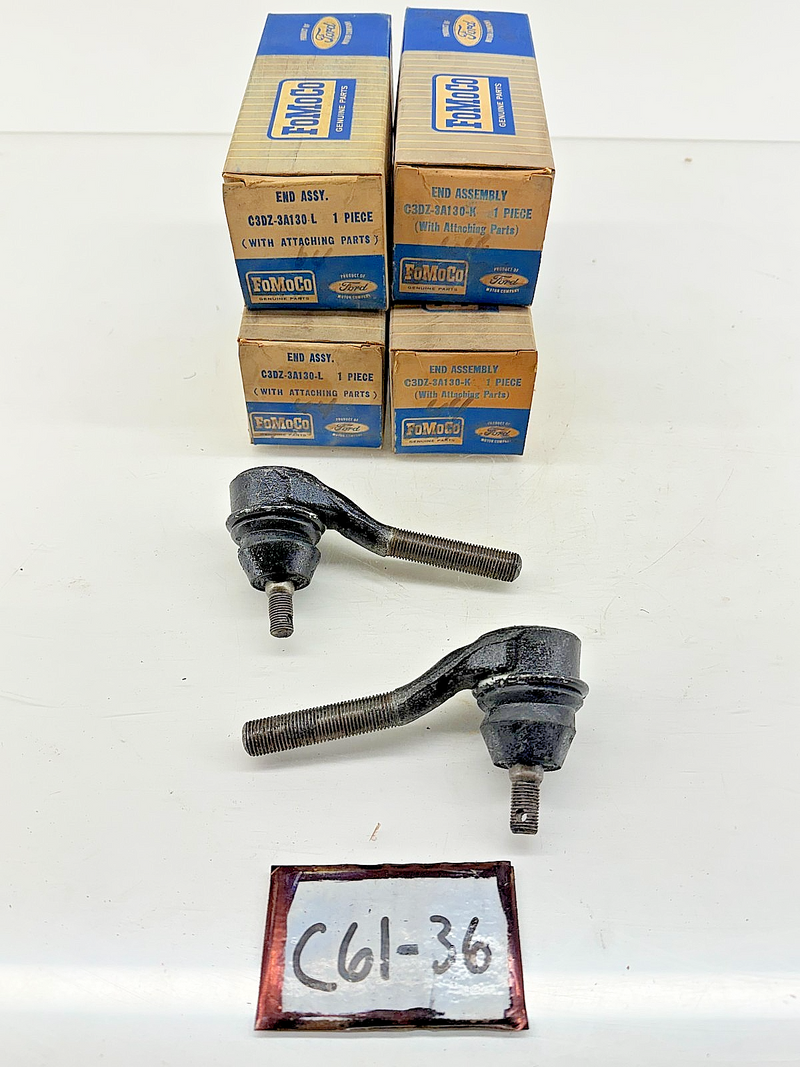 (4) NOS 1961 - 1966 FORD Falcon Comet Set Tie Rod Ends C3DZ 3A130L 3A130K C61-36