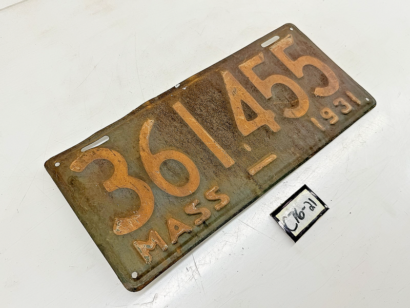 Vintage 1931 361455 Massachusetts License Plate Sign MA 361.455 C76-21