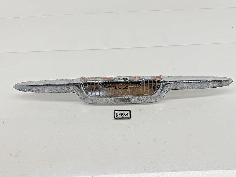 Vintage OEM 1956 1957 Chevrolet Truck Chrome Hood Emblem Ornament 3725689 U3B-51